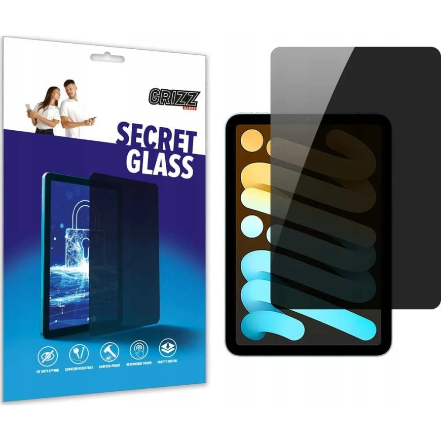 "GrizzGlass SecretGlass" privacy glass for "Apple iPad mini 2024"