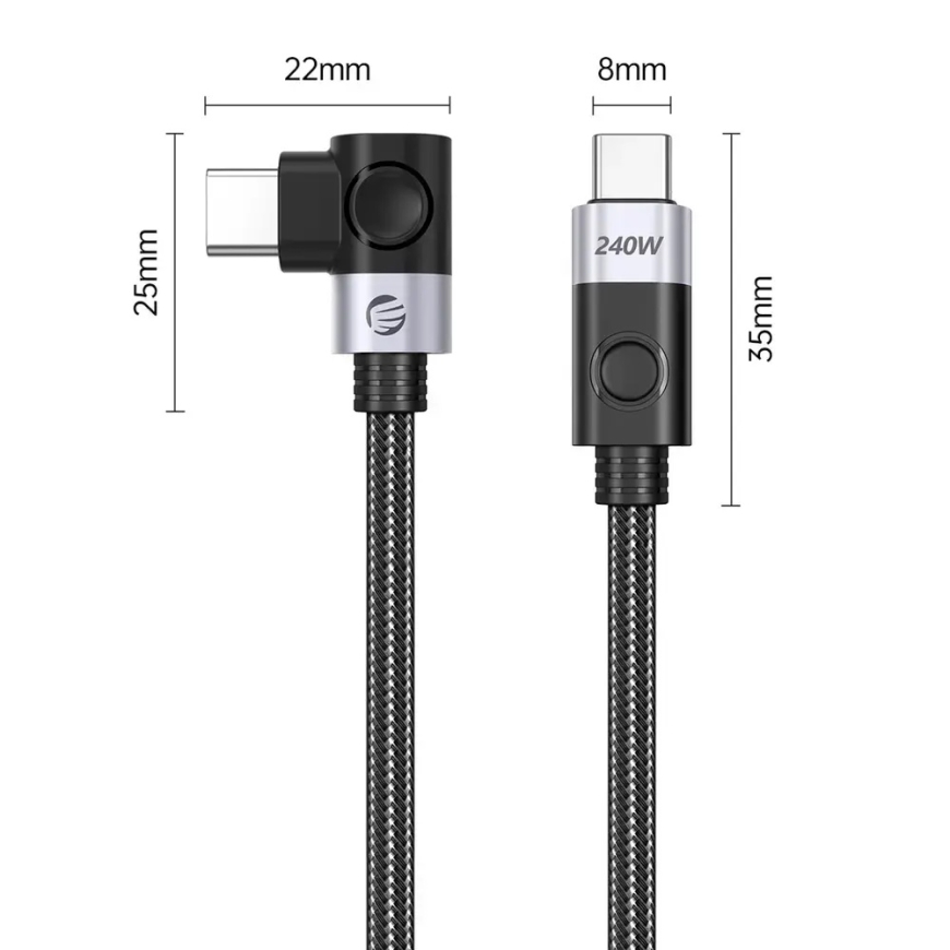Orico CW240 datu pārraides un uzlādes vads | USB-C uz USB-C | PD | 240W | 1.5m | melns – 2