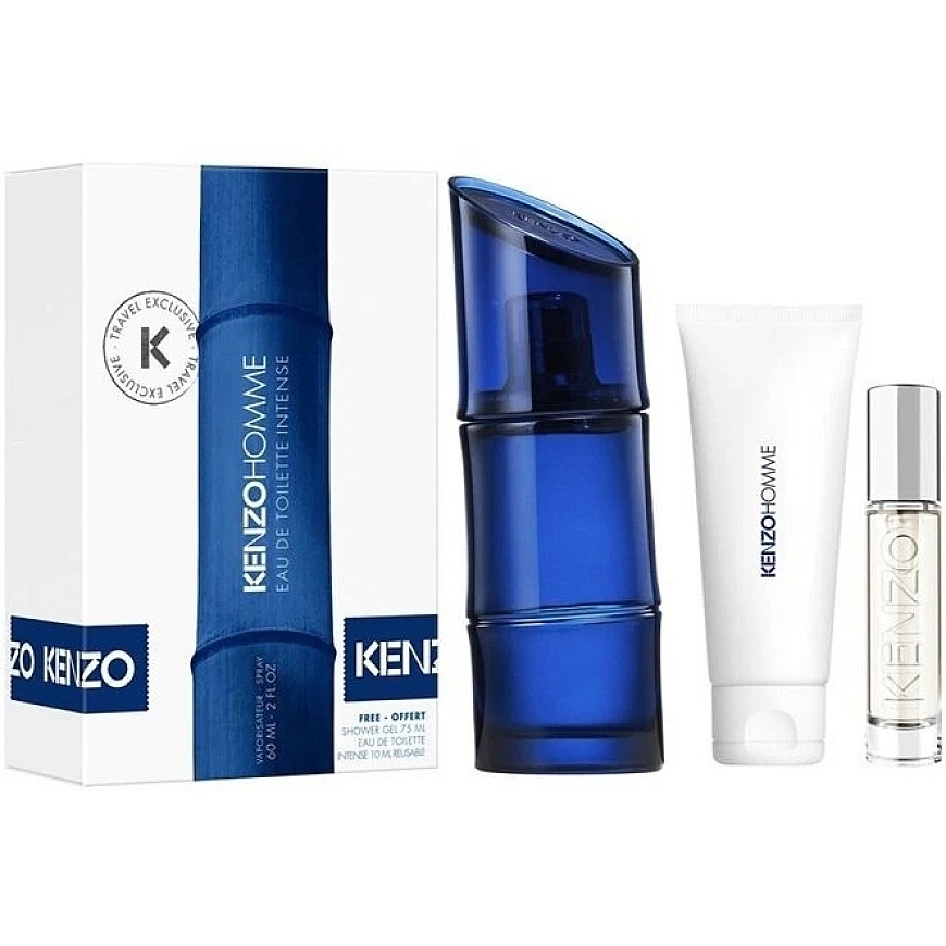 Set Kenzo: Homme Intense Eau De Toilette For Men, 60 ml + Homme Intense Eau De Toilette For Men, 10 ml + Homme Intense Shower Ge – 4