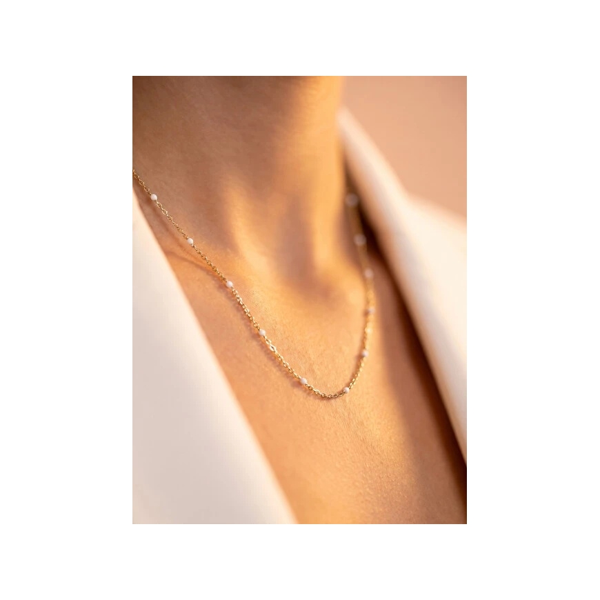 Brilio Silver Brilio Gold-plated pendant with white beads NCL112Y – 5