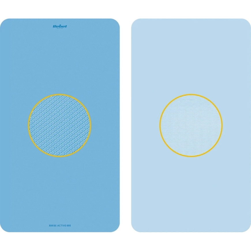 Yoga, Pilates, Fitness Gym Mat, 200x115 cm, 1 cm thick, TPE material, blue, REBEL ACTIVE – 3
