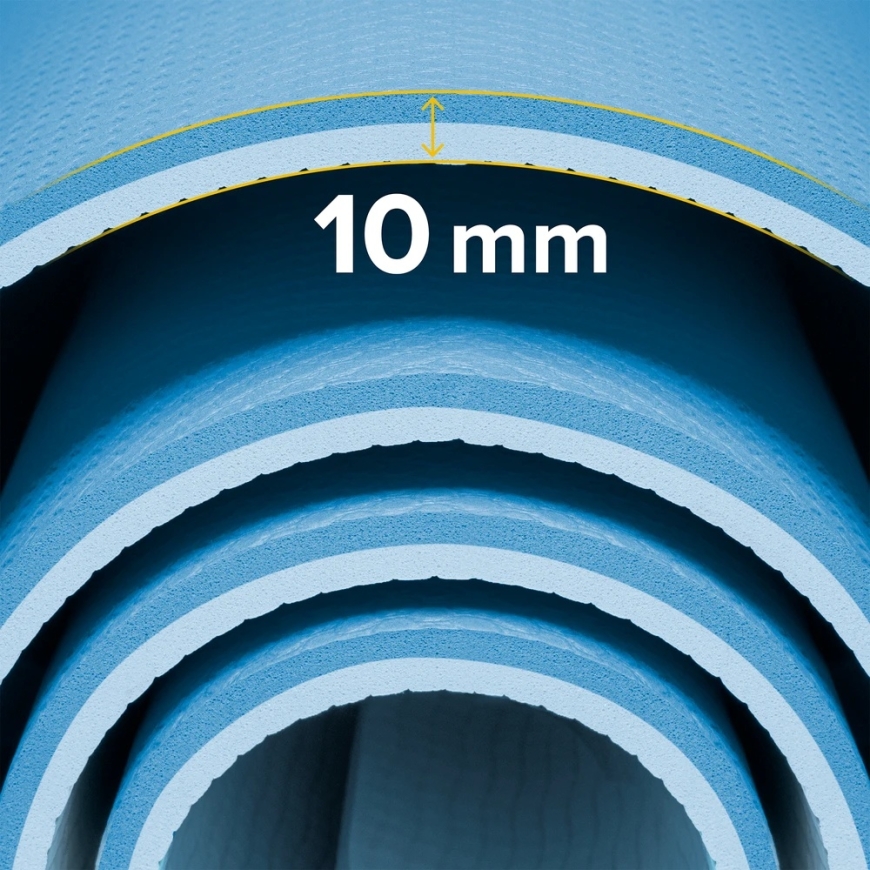 Jooga, pilatese, fitnessi matt, 200x115 cm, 1 cm paksus, TPE materjal, sinine, REBEL ACTIVE – 5