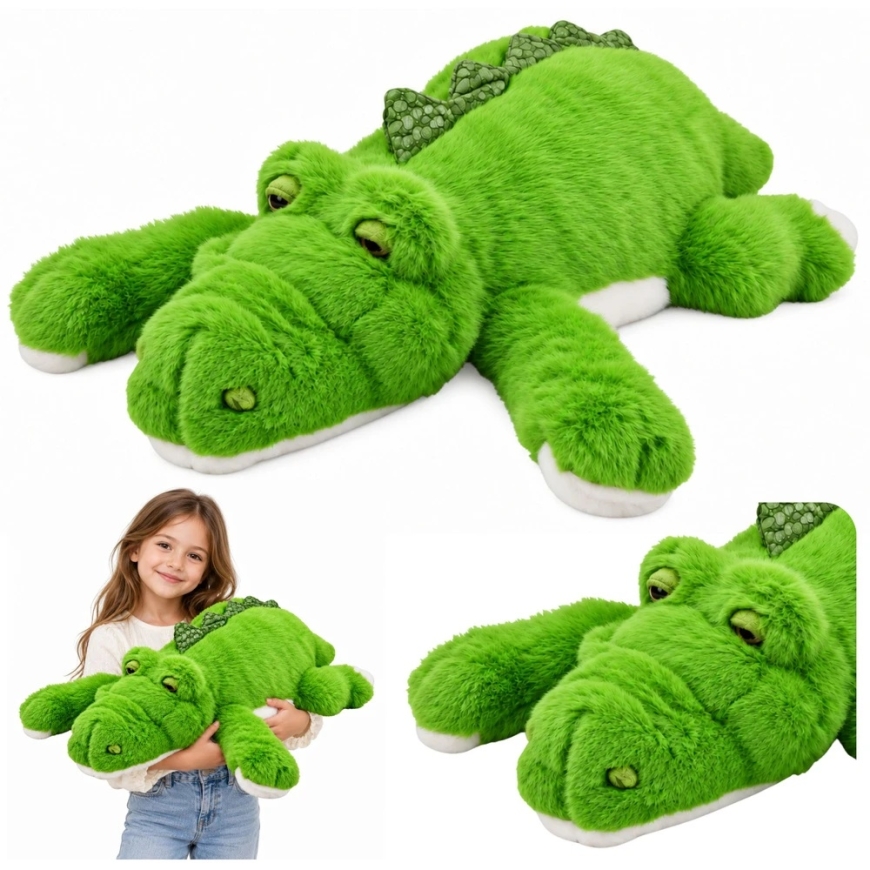 Lean Toys Pliušinis krokodilas maskotė apkabinti su pasvertomis letenėlėmis žalias 75 cm