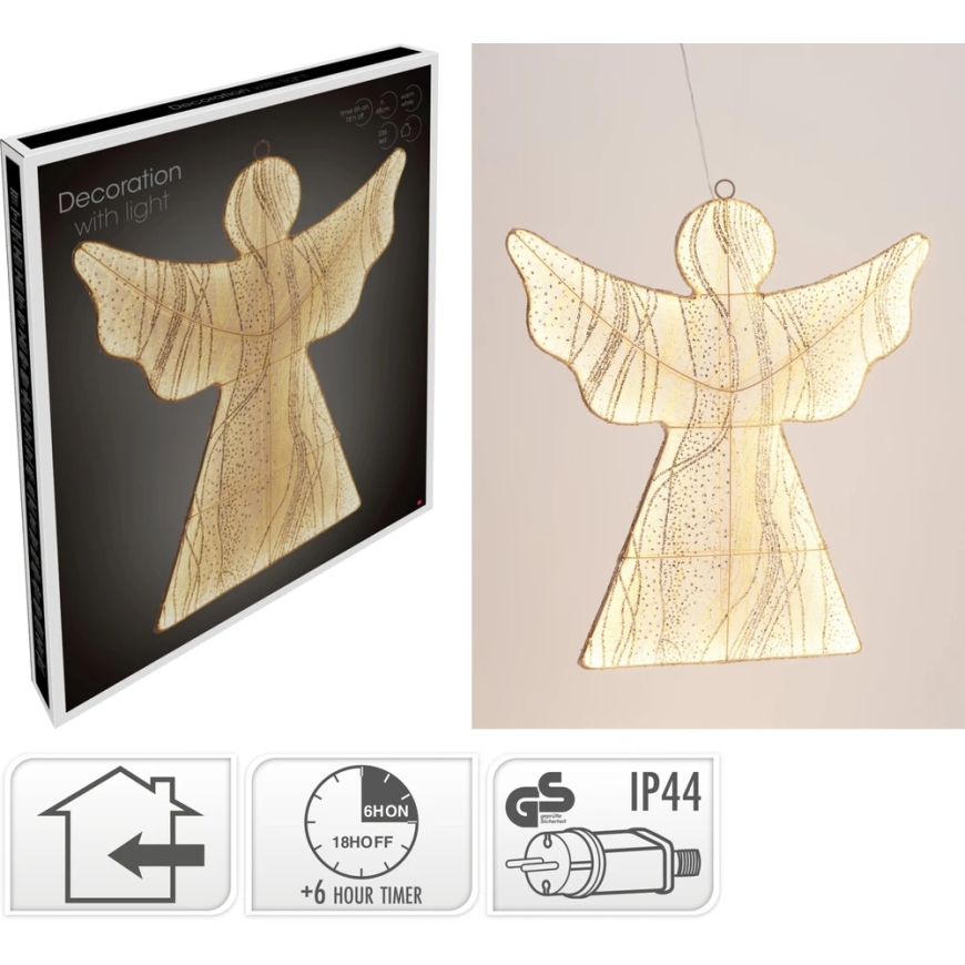 Party Deco Kalėdinė dekoracija ANIOŁ DEKORACYJNY DO ZAWIESZENIA 48CM 236LED – 4