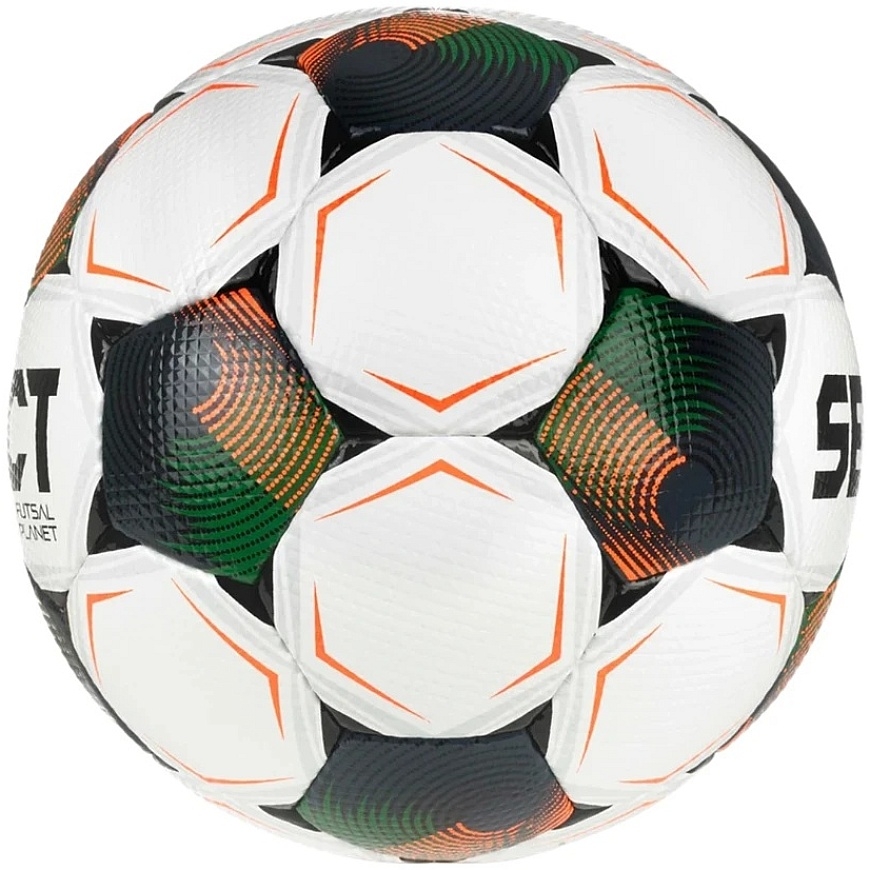 Jalkapallopallo halli Select Futsal Planet v26 FIFA Basic valkoinen ja musta-oranssi-vihreä 1014387 310021 4 – 3