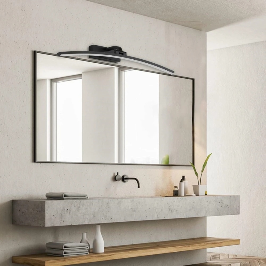Sienas lampa ATL ZD198A Sienas arkas formas lampa, 60 cm, neitrāla balta / melna