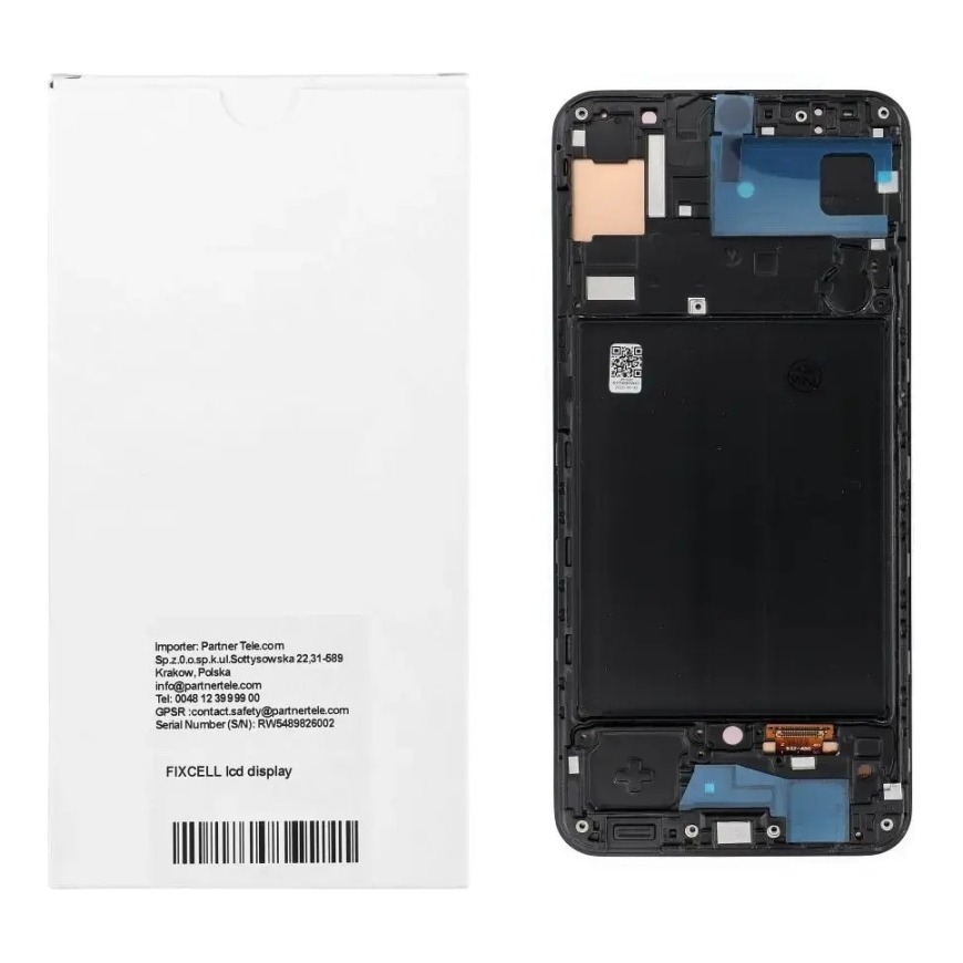 REWA LCD displejs SAMSUNG A50 OLED melnā ar rāmi – 4