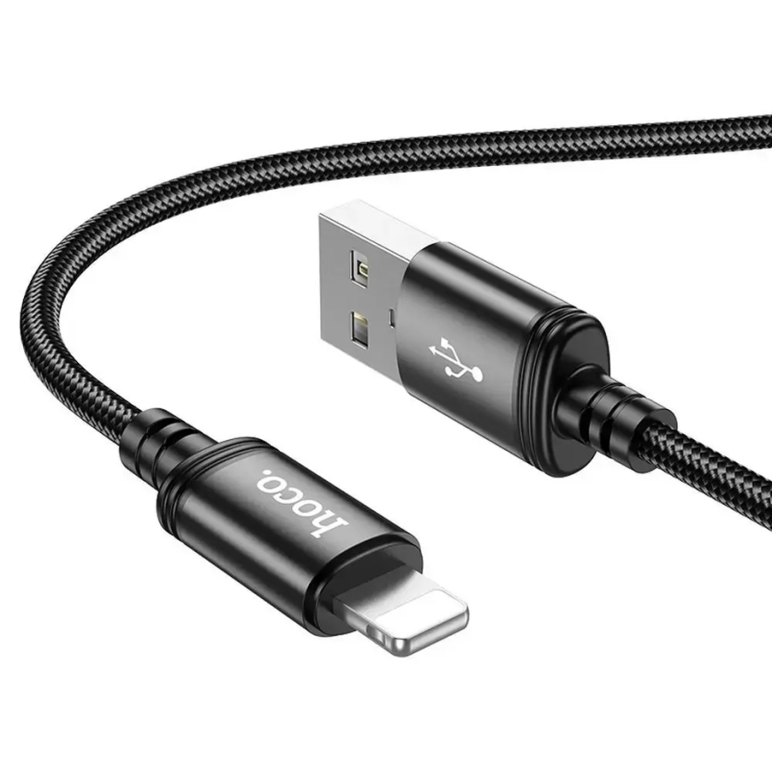 Hoco X89 datu pārraides un uzlādes vads | USB-A uz Lightning | 12W | 1m | melns