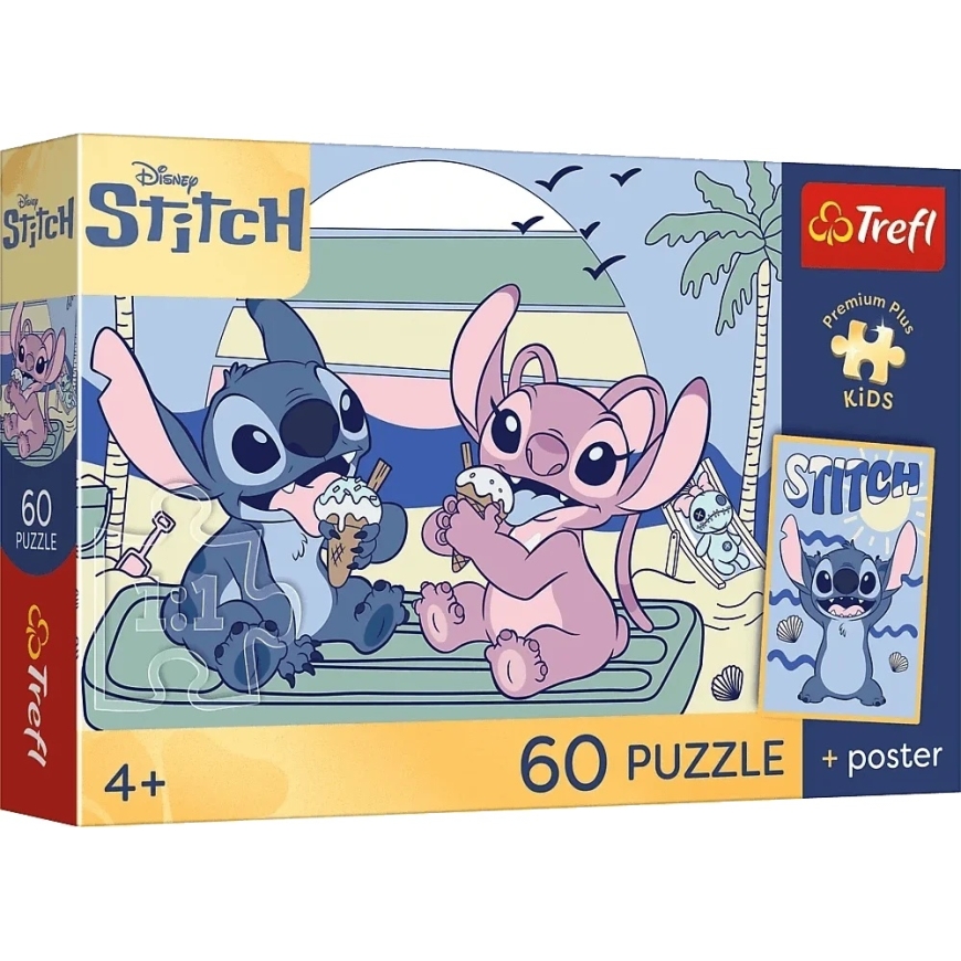 Trefl Palapeli 60 kpl - Lilo & Stitch + keräilyjuliste