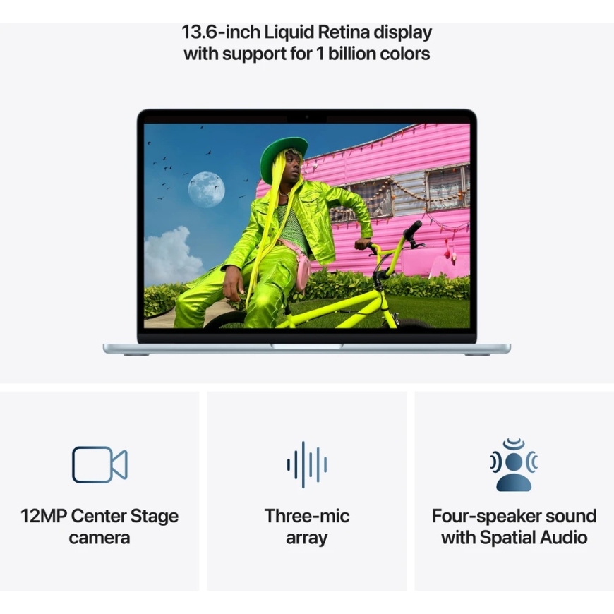 Apple MacBook Air 13" M5 10‑kodolu CPU 8‑kodolu GPU/16GB/512GB/Debeszilā/ASV angļu - Z1L90005Y – 5