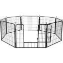Modulārais suņu voljers, tērauda žogs, S izmērs, 8 paneļi 80x60 cm, REBEL ANIMALS