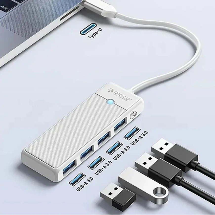Orico PAPW4A-C3 šakotuvas USB-C į 4x USB 3.0 | baltas – 2