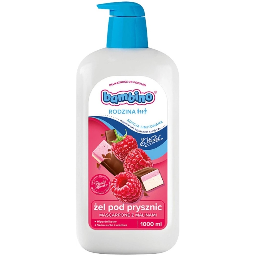 Nivea Bērnu Ģimenes Dušas gels ar aveņu un mascarpone aromātu 1000 ml (0199238) – 2