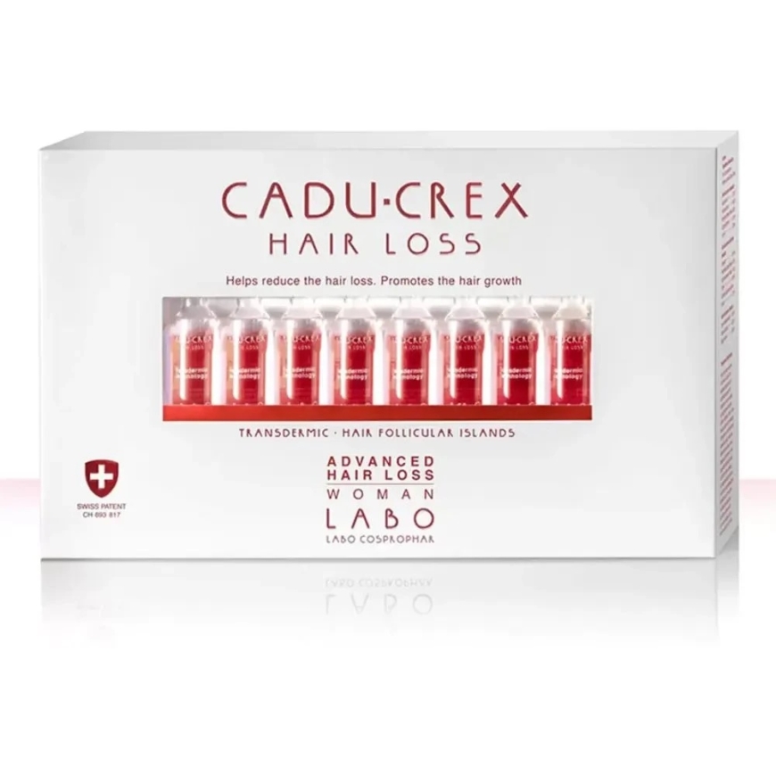 Labo Suisse Labo Cadu-Crex Advanced Stage ampulas pret matu izkrišanu, matu sakņu serums sievietēm, 20 gab. 3,5 ml – 4