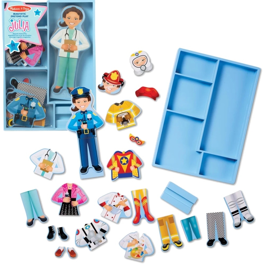 Magnētiskā ģērbšanās lelle Julia Koka 26 daļas Melissa & Doug