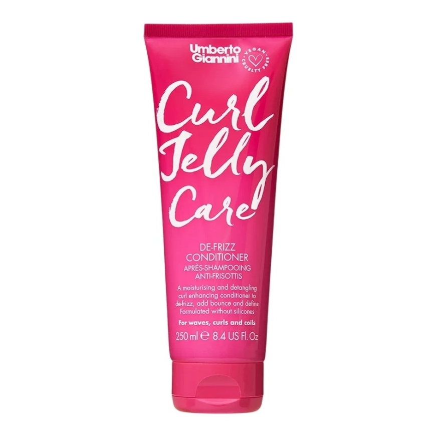 Umberto Giannini Curl Jelly vegaaninen ja ei testattu eläimillä hiushoitoaine, kosteuttava ja hallitseva kiharoita, 250 ml