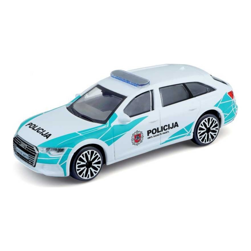 BBURAGO 1:43 automalli Audi A6 Avant Liettuan poliisi, 18-30415LT