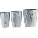 Mondex С 1986 года NEVA MARBLE Комплект из 3 керамических кашпо 37x37x45,5см 30,5x30,5x42,5см 24x24x40см BIG