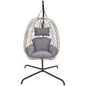 KOOPMAN Hanging chair cocoon with frame light gray