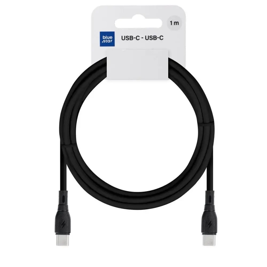 Blue Star PJ73-13-3 duomenų perdavimo ir įkrovimo laidas | USB-C į USB-C | 60W | 1m | juodas