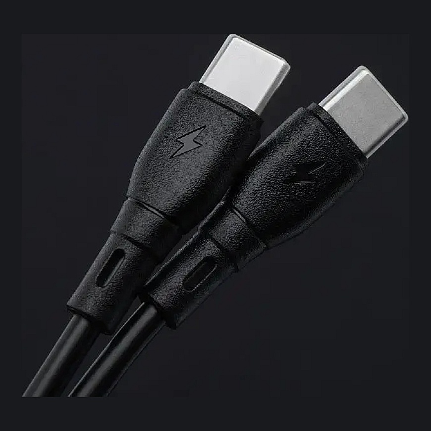 Blue Star PJ73-13-3 tiedonsiirto- ja latauskaapeli | USB-C to USB-C | 60W | 1m | musta – 3