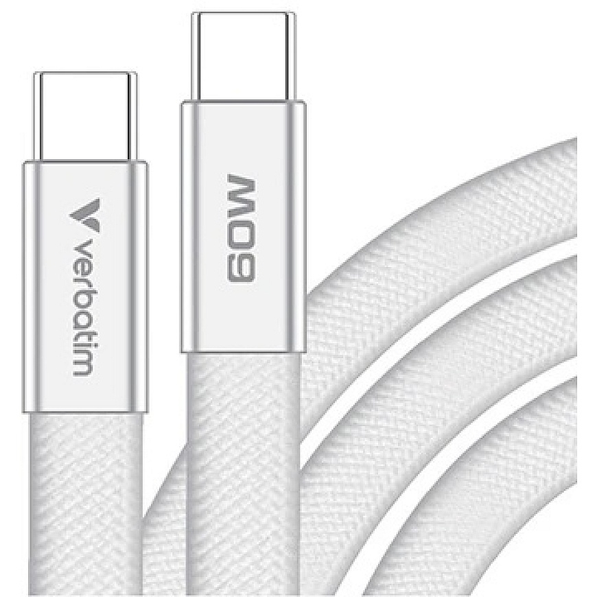 Verbatim Sync & Charge SoftTouch USB-C to USB-C Cable 60W PD3.0 120cm white 30274