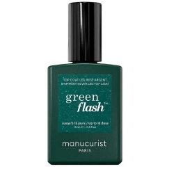 Anny Manucurist „Zaļais Spīdums“ virsējo slāni, spīdīga sudraba, 15 ml