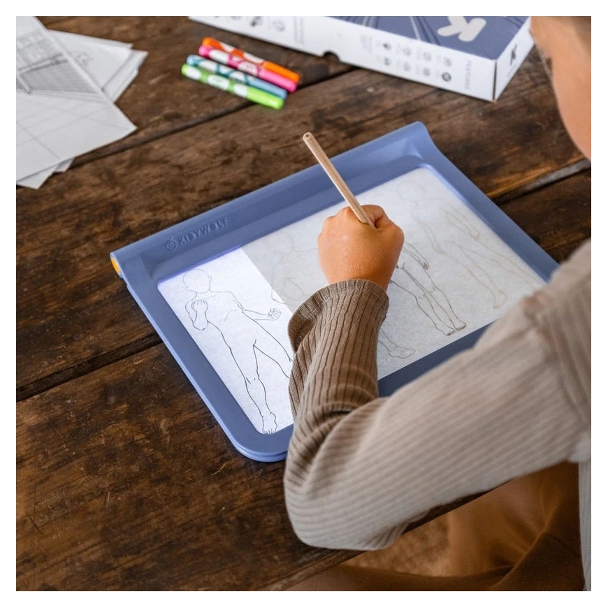 KIDYWOLF glowing dual-sided drawing tablet K-DRAW PRO, blue – 2