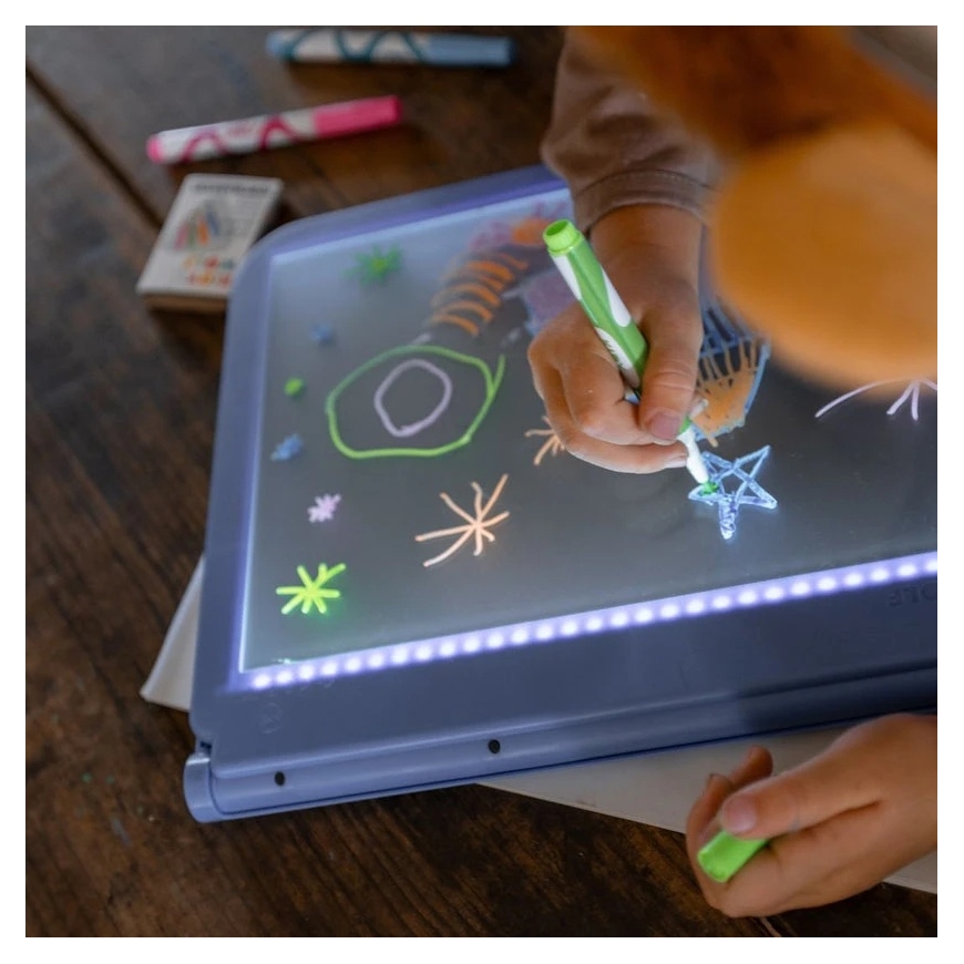 KIDYWOLF šviečianti dvipusė piešimo planšetė K-DRAW PRO, mėlyna – 5