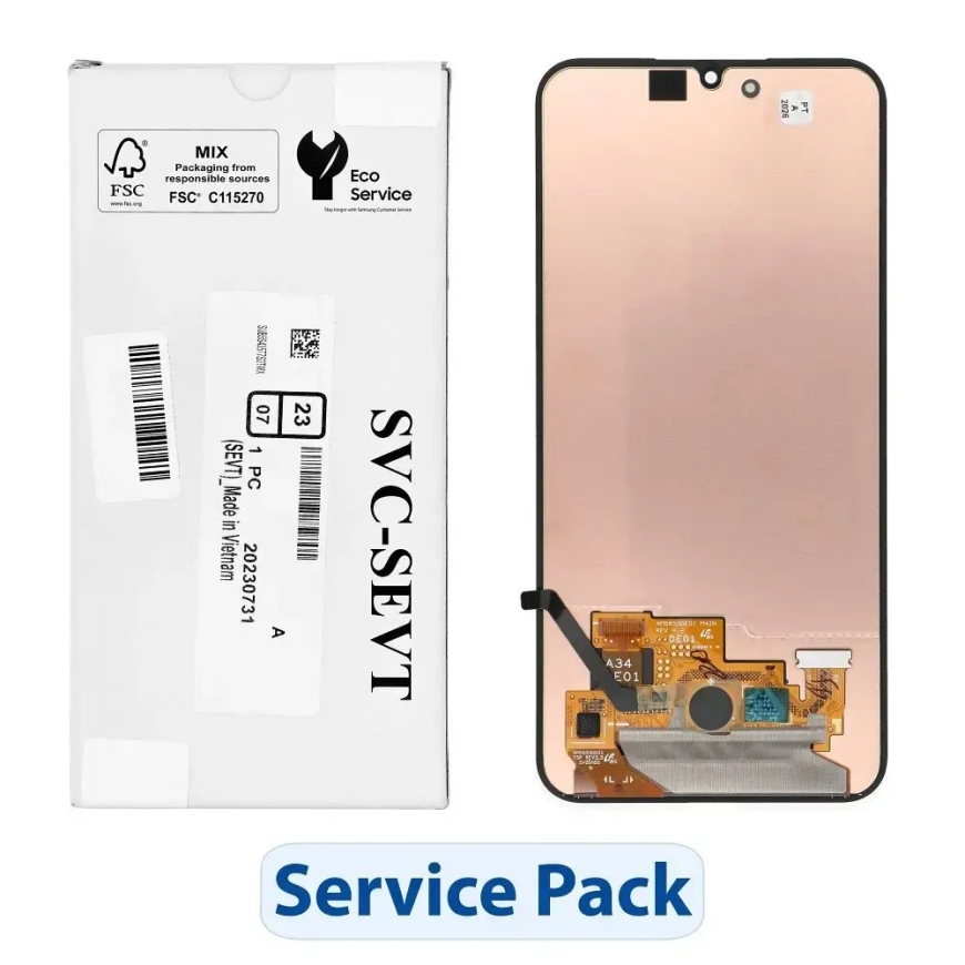 Palvelupaketti LCD-näytölle SAMSUNG A34 5G A346B GH82-31235A ilman kehystä
