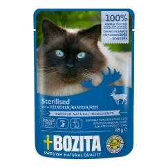 BOZITA Steriloitu lihakuuti kastikke porolla – märkikissa ruoka – 85g