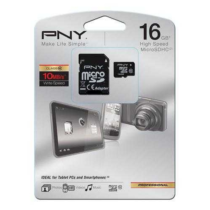 PNY MicroSD 16 GB Class 10 SDU16GBHC10HP-EF
