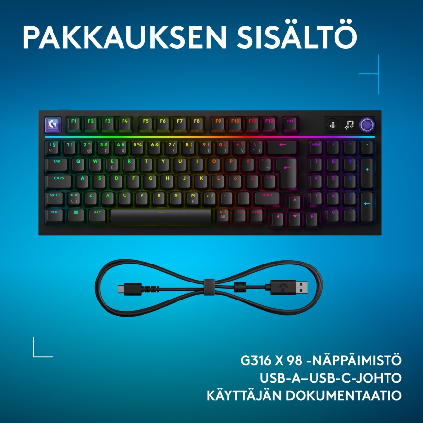 Logitech G316 X 98 žaidimų klaviatūra, juoda – 3