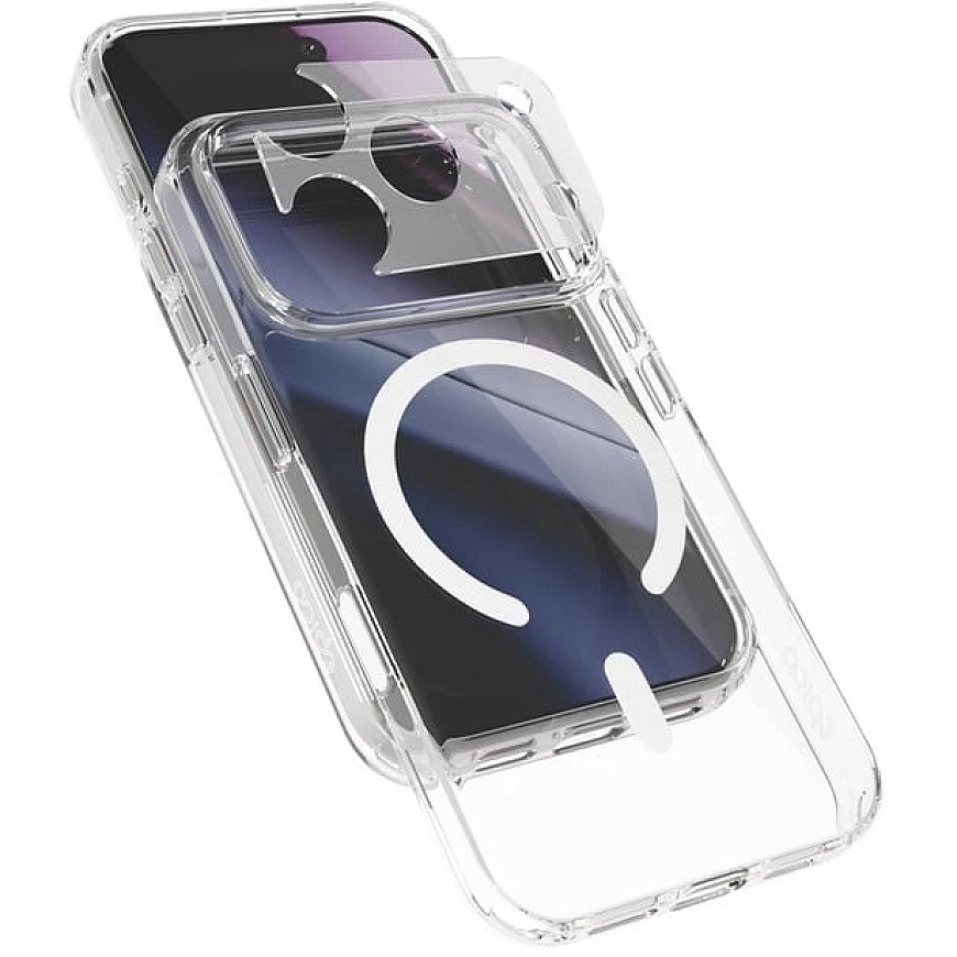 Epico Hero Mag+ ümbris iPhone 17 Pro/18 Pro – ühilduv Qi2 ja MagSafe'iga – läbipaistev (õlarihmad ja kaamera saare kaitse)