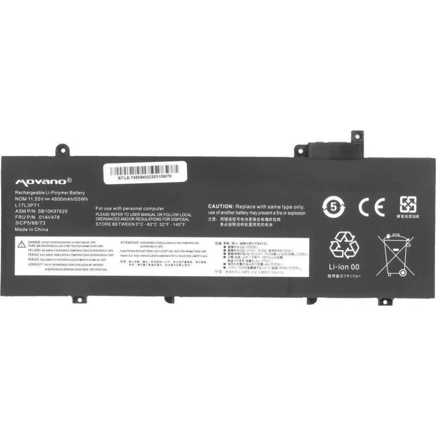 Movano Akku L17L3P71 01AV478 Lenovo Thinkpad T480s:stä – 2