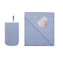 WOMAR towel and bathing glove 80x80 cm Light Blue