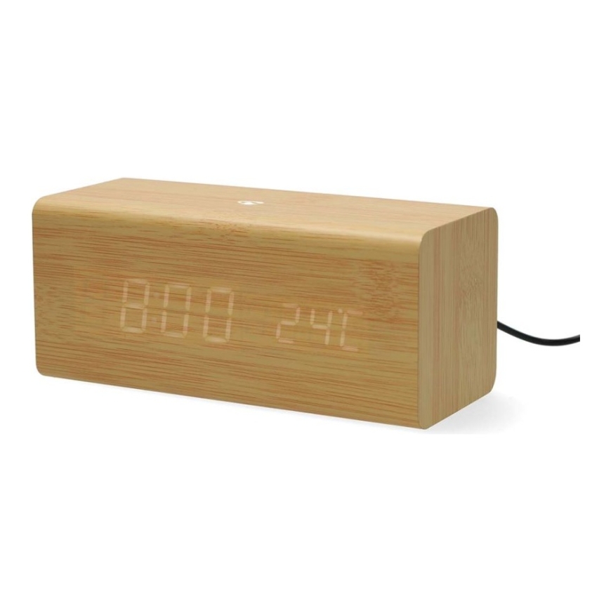Nedis digitālais radio modinātājs no koka
