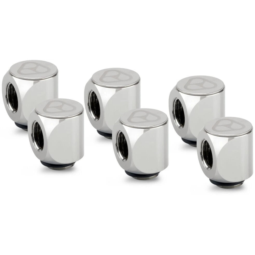 Thermal Grizzly DeltaMate Connecting Element – 90 Degrees, Glossy Nickel, Pack of 6