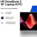 Nešiojamas kompiuteris HP OmniBook 3 16'' WUXGA Intel Core Ultra 7 255U (2025) 16GB 512GB SSD W11H, Glacier Sidabrinis Nešiojamas kompiuteris HP OmniBook 3 16'' WUXGA Intel Core Ultra 7 255U (2025) 16GB 512GB SSD W11H, Glacier Sidabrinis