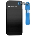 Ārējais disks Verbatim Pocket SSD 256GB USB-C 3.2 gen.2 melna-zila 32416 Ārējais disks Verbatim Pocket SSD 256GB USB-C 3.2 gen.2 melna-zila 32416