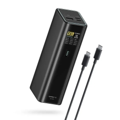 Cuktech PB200U Power Bank | 20 000 mAh | 210W | USB-C, USB-A | LED-näyttö | musta