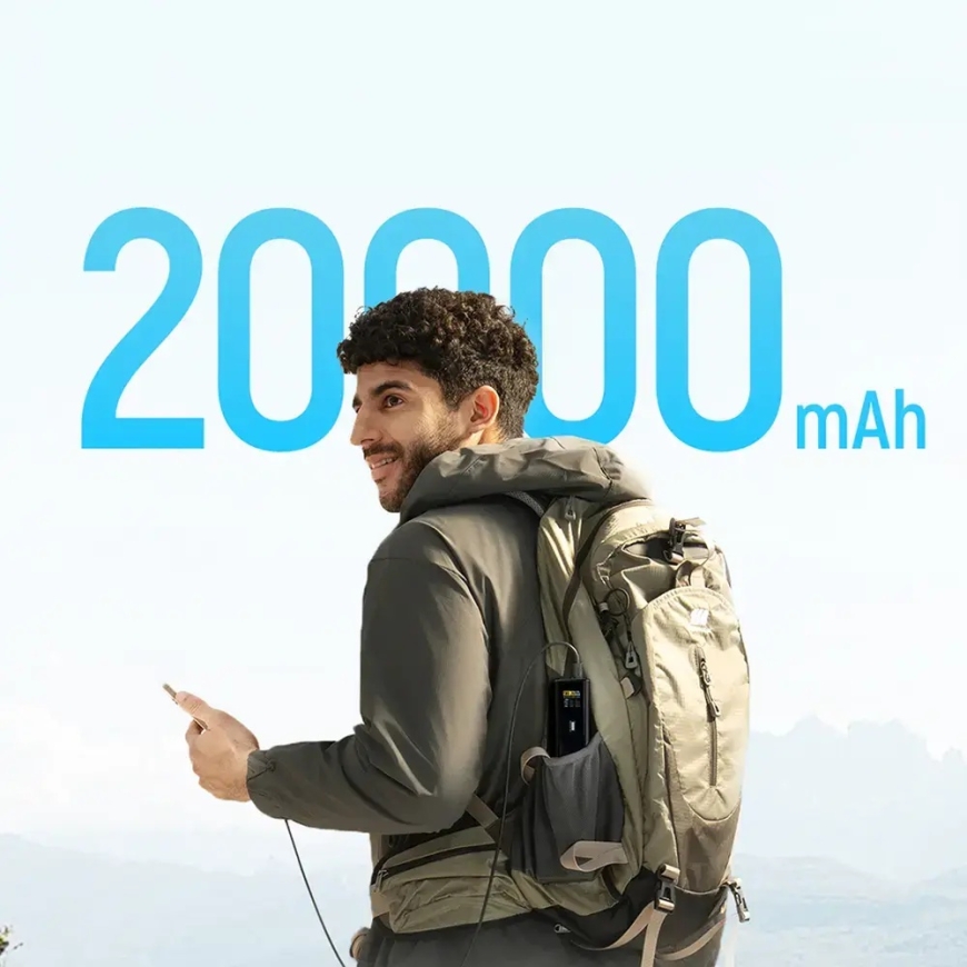 Cuktech PB200U Power Bank | 20 000 mAh | 210W | USB-C, USB-A | LED-näyttö | musta – 4
