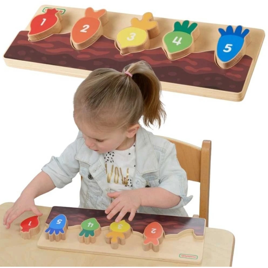 Деревянная головоломка MASTERKIDZ Числа, цвета и овощи – 4