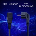 Qoltec Провод питания SCHUKO | IEC C13 | CEE 7/7 | 3x0.50мм² | Чистая медь Cu | 1.5м Qoltec Провод питания SCHUKO | IEC C13 | CEE 7/7 | 3x0.50мм² | Чистая медь Cu | 1.5м