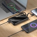 Hoco 10000 mAh QC PD 22.5W Power Bank with Integrated USB C + Lightning Cables Q37 Black Hoco 10000 mAh QC PD 22.5W Power Bank with Integrated USB C + Lightning Cables Q37 Black