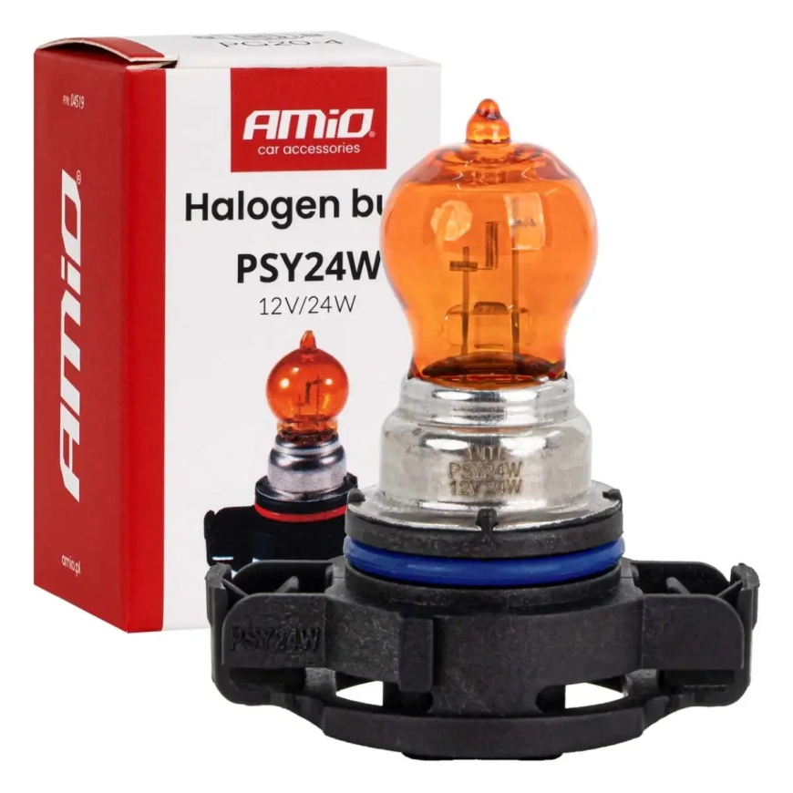Halogēnspuldze PSY24W 12V 24W PG20-4 AMBER AMIO-04519
