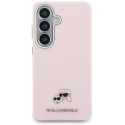 Karl Lagerfeld Grained PU Leather K&CH Heads Magnetic Case for Samsung Galaxy S26+ in Pink Color