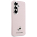 Karl Lagerfeld Grained PU ādas K&CH Heads magnētiskā vāciņš Samsung Galaxy S26+ rozā krāsā