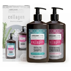 Arganicare set: Revitalizing Collagen Hair Shampoo, 400 ml + Strengthening & Repairing Collagen Hair Conditioner, 400 ml