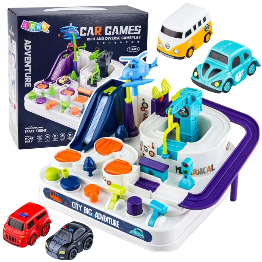 Lean Toys Autos takistuste rada 4 tk. – 2
